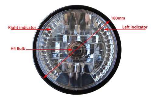 Faro proiettore moto - 7", con