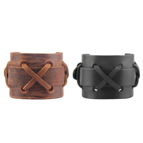 Bracciale uomo pelle con - in,