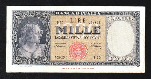 Italy 1000 lire - italy, 1947