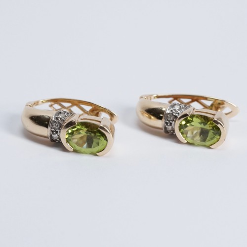 Orecchini peridoto diamante