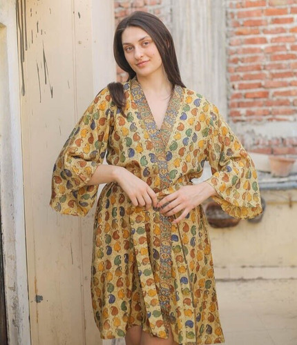 Midi kimono pura seta - midi,