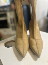 Zara Beige Pointed Toe Block