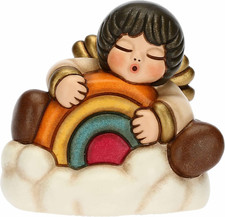 - Natale 2022 - Soprammobile My Angel Con Arcobaleno in Ceramica Decorata a Mano