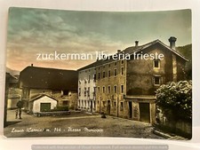 LAUCO CARNIA Piazza Municipio VERA FOTOGRAFIA COLORATA A MANO cartolina