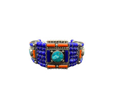 Bracciale Tibetano in Argento e Pietre