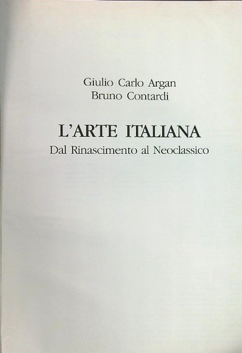 Arte italiana argan giulio - ,