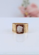 Anello cammeo profilo uomo oro