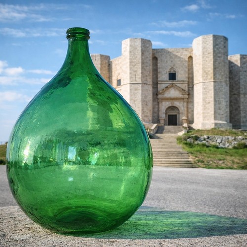 Damigiana vetro verde da - in,