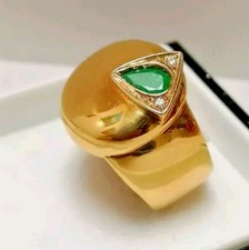 Anello nuovo Glamori In oro 18 kt con smeraldo a goccia e brillanti 10,75 gr