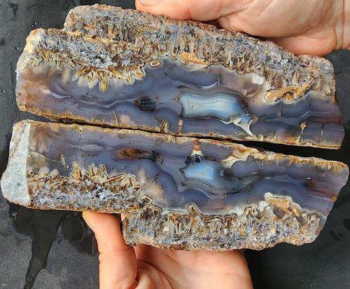Agata tubolare grigio - , bluastro