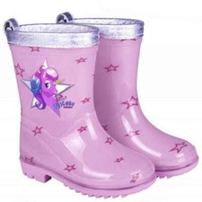 Stivali Pioggia Bambina Unicorno e Stelline Rosa Originale Perletti 98155