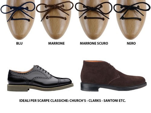 Lacci scarpe tondi fini - , in