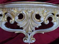 Console Muro Mensola Oro Bianco Barocco Repro 38x20x15,5 CM 811