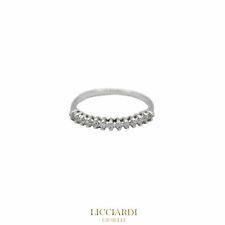 Anello donna veretta oro bianco 18kt e zirconi