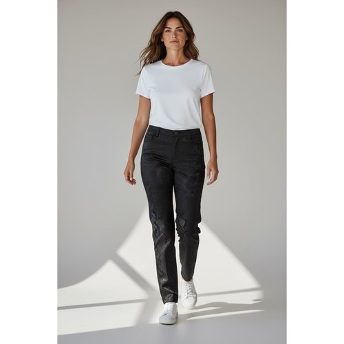 Pantalone donna nero - , floreale