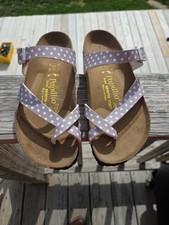 Sandali Birkenstock Papillio grigi con fibbia a pois taglia 39