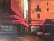 AGOSTINO CANCOGNI - VICOLO ROMANO - Olio su Tavola cm 30x40 - URBAN