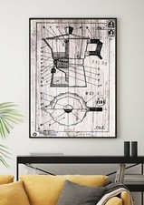 Poster Vintage Stampe Artistiche Progetti brevetti moka caffettiera bialetti 