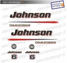 Adesivi motore marino fuoribordo Johnson 6  cv four stroke  gommone barca