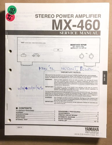 Yamaha 460 amplificatore - yamaha, mx-460
