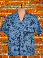 CAMICIA HAWAIANA TROPICALE BLU