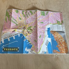 VINTAGE Trieste Italy Map