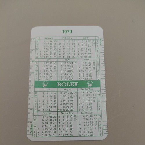 Carte rolex calander - rolex, 1970