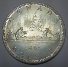 CANADA 1 DOLLAR 1965 - SILVER