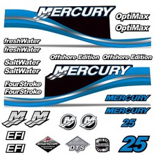 Mercury 25 Quattro 4 Tempi Decalcomania Kit Fuoribordo Motore Grafica Adesivi