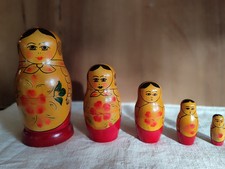 Bamboline in legno MATRIOSCA artigianato russo-  matrioska 5 Pezzi Cm. 13