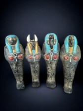 4 set di Ushabtis Horus, Anubi, Apep, Thoth, Status Made in Egypt