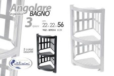 MENSOLA ANGOLARE DOCCIA VASCA BAGNO ANGOLO PORTA OGGETTI ACCESSORI 3 RIP 56*22cm