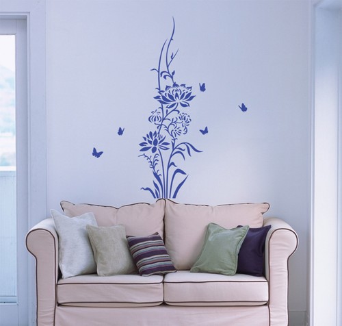Adesivo murale farfalle - , fiore