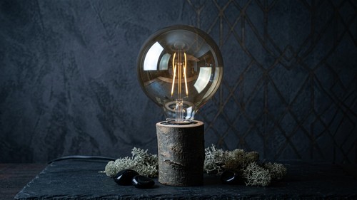 Lampada legno nocciolo - lampada,