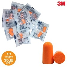 TAPPI PER ORECCHIE 10 PAIA DORMIRE 3M 1100 ANTIRUMORE 35dB LAVORO STUDIARE