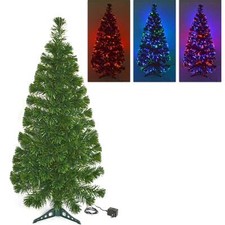 ALBERO DI NATALE CON PUNTE IN FIBRA OTTICA LUCI MULTICOLOR IN VARIE DIMENSIONI