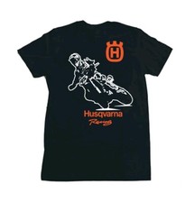 T-shirt HUSQVARNA  cross Enduro Maglia racing Rider Nera Moto Cross