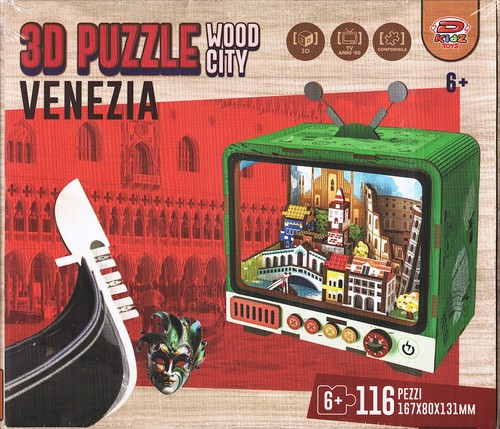 Puzzle venezia wood city in - 3d,