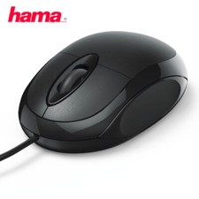 Hama MC100 Mouse USB cablato/PC/MAC/Viaggio/Compatto/Piccolo/3 pulsanti/Nero