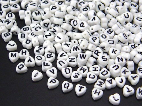 Perline lettere 100 - perline,