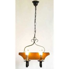 Iron and Wood Ankle Chandelier