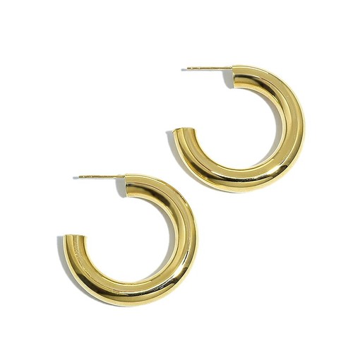 Orecchini cerchio k18yg oro - orecchini, in