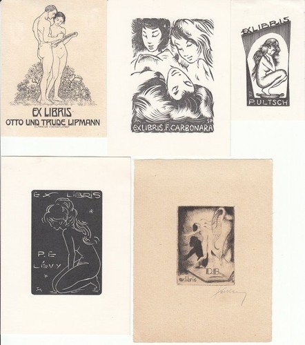 Exlibris bookplate erotico - bookplate,