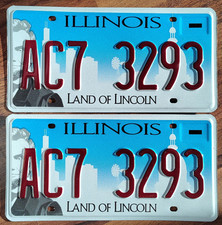 TARGHE ILLINOIS Originali COPPIA auto AMERICANE USA US66