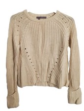 360 MAGLIONE panna maglia grossa maglione crop taglia M Medium 12 uk