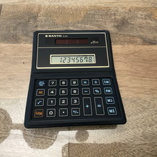 SANYO CX 850 con custodia protettiva calcolatrice solare vintage da collezione rara
