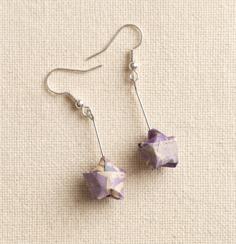 Handmade origami star earrings - handmade,