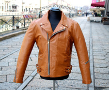 Giubbotto chiodo pelle marrone