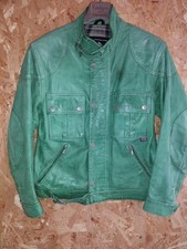 belstaff leather Jacket giubbotto uomo in pelle tg M verde