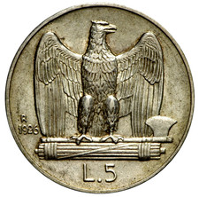 Italia 5 lire 1926 Aquilino